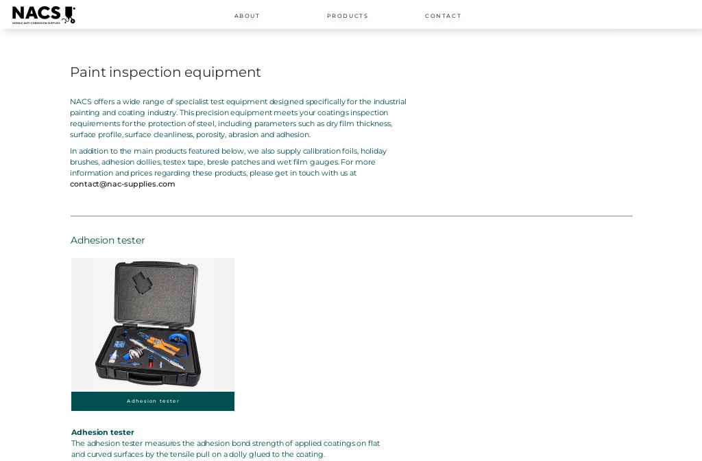 Nace Inspection Kit NACS — Paint inspection equipment