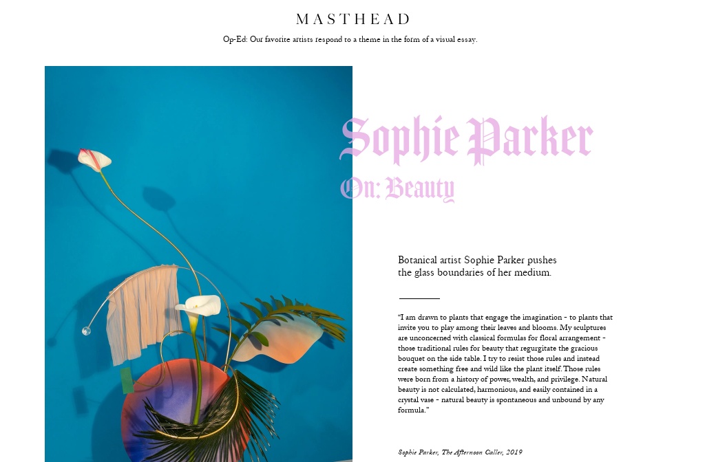 Sophie Parker Masthead Magazine Op Ed