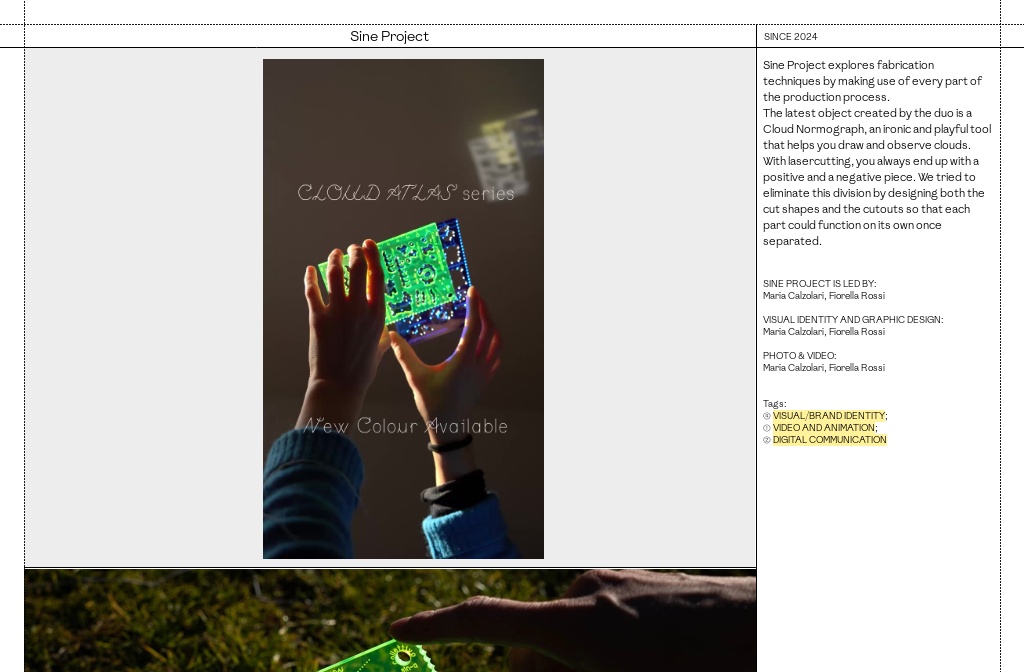 Project Maria Maria Calzolari - Works — Sine Project