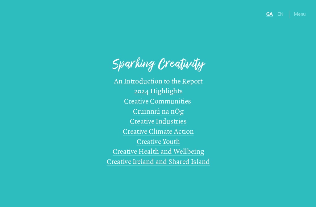 Creative Ireland Progress Report 2024 ENGLISH — Menu