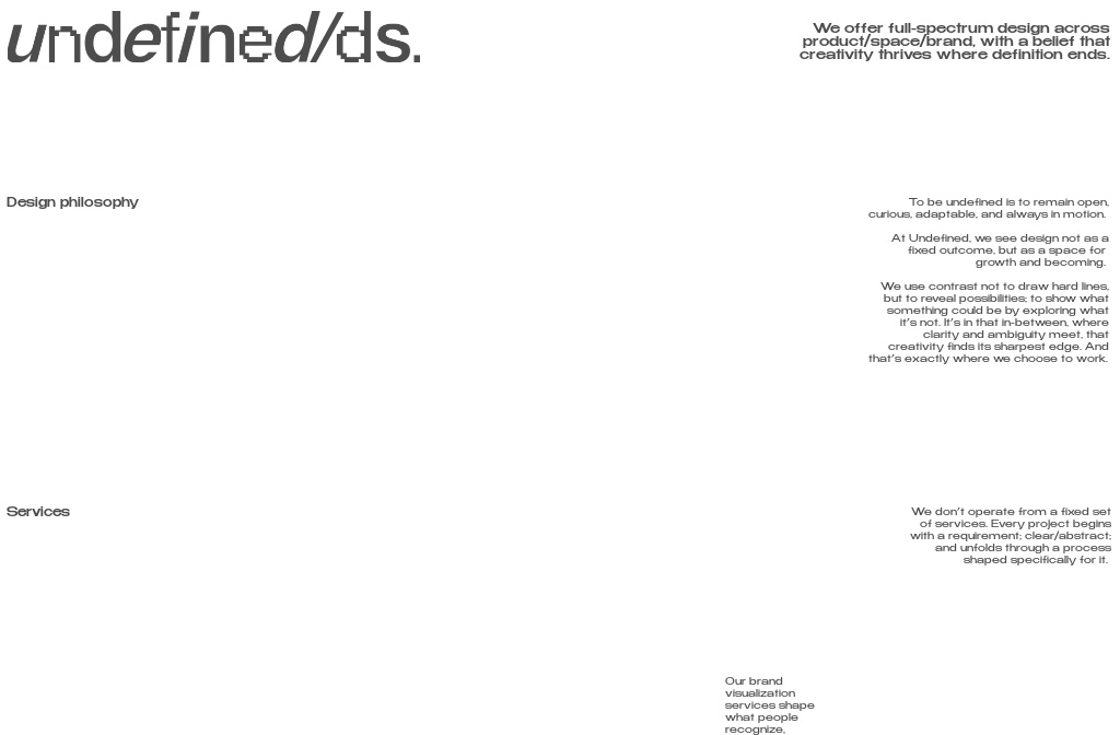 Undefined Design Studio — About