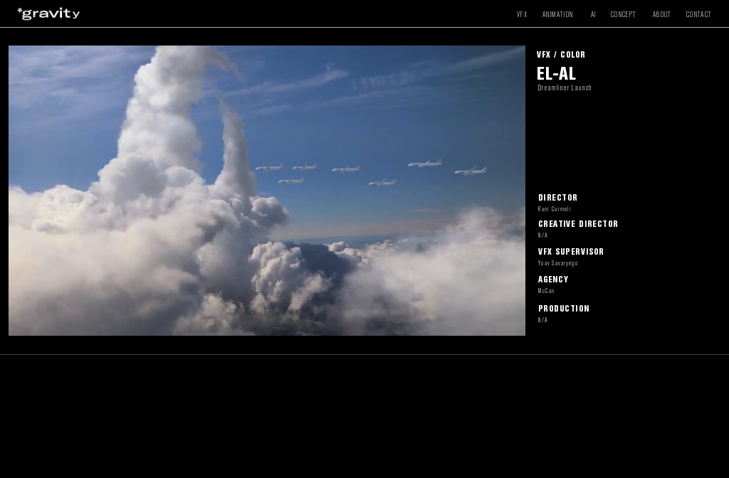 Gravity Creative Space - VFX & Animation Studio — Elal Dreamliner Launch