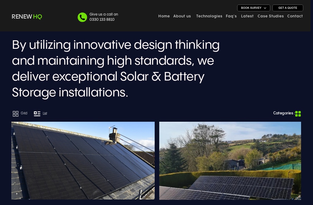 Read our latest Solar & Battery Storage case studies from Renew HQ