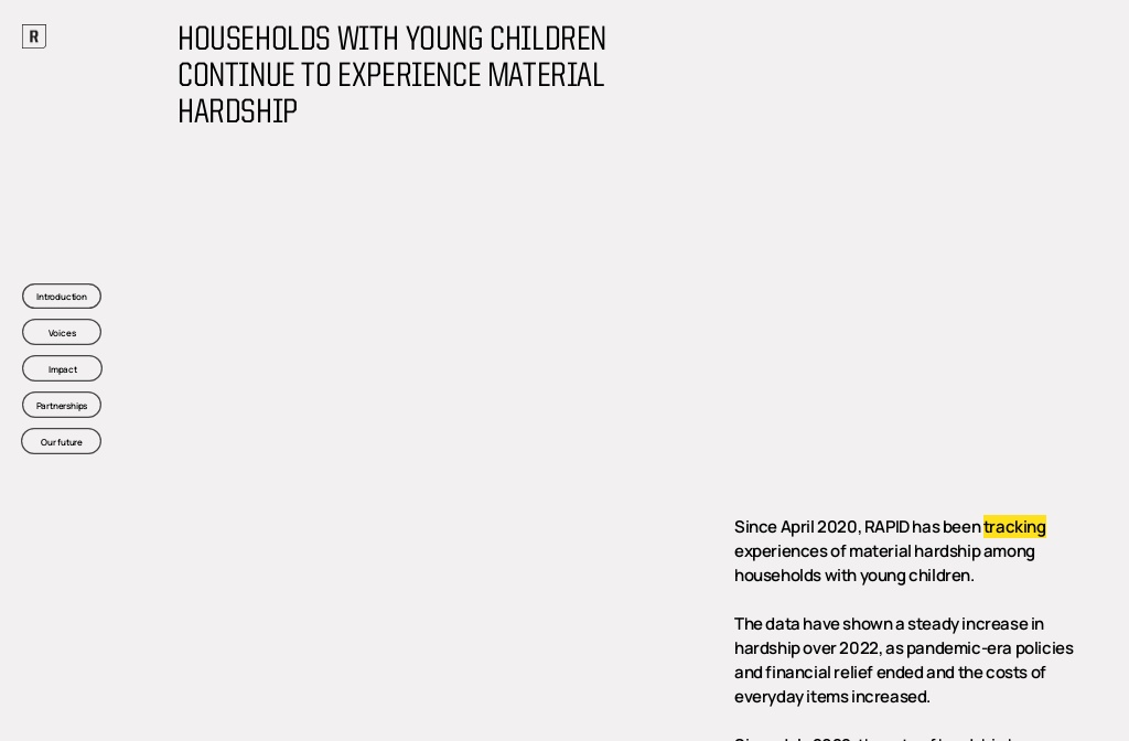 3 years of rapid material hardship in households