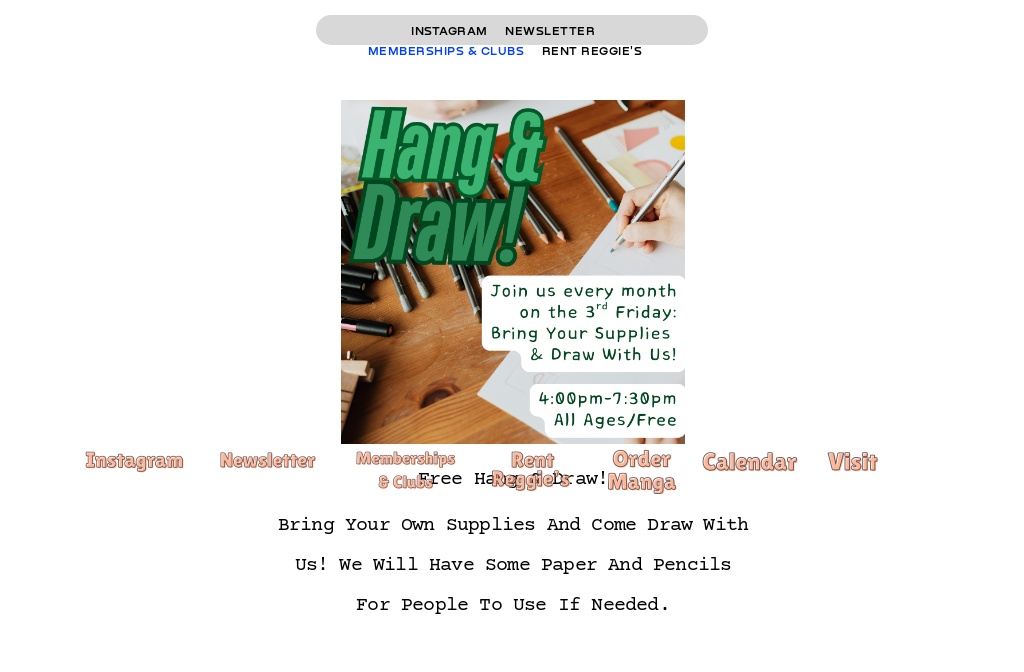 Reggie's Manga Shop — Hang & Draw!