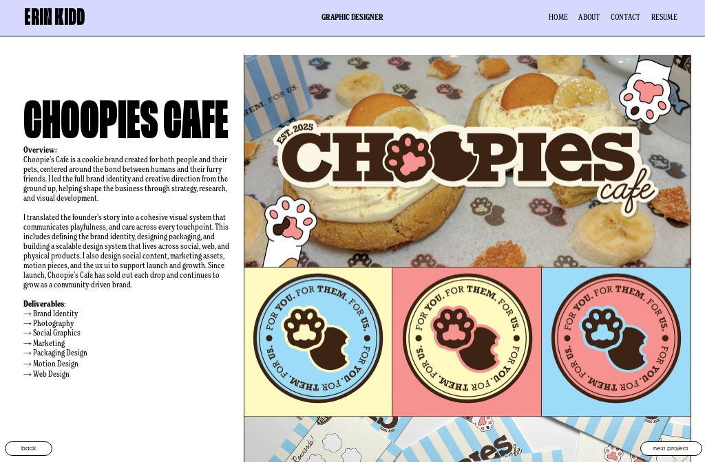Erin Kidd Portfolio — CHOOPIES