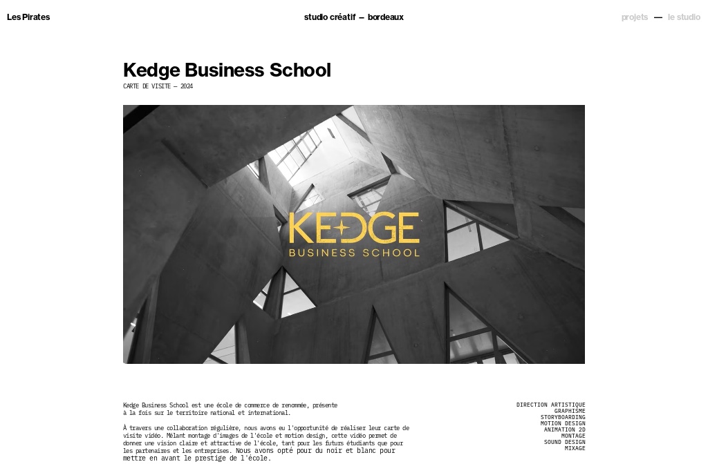 Les Pirates Studio — Kedge Business School