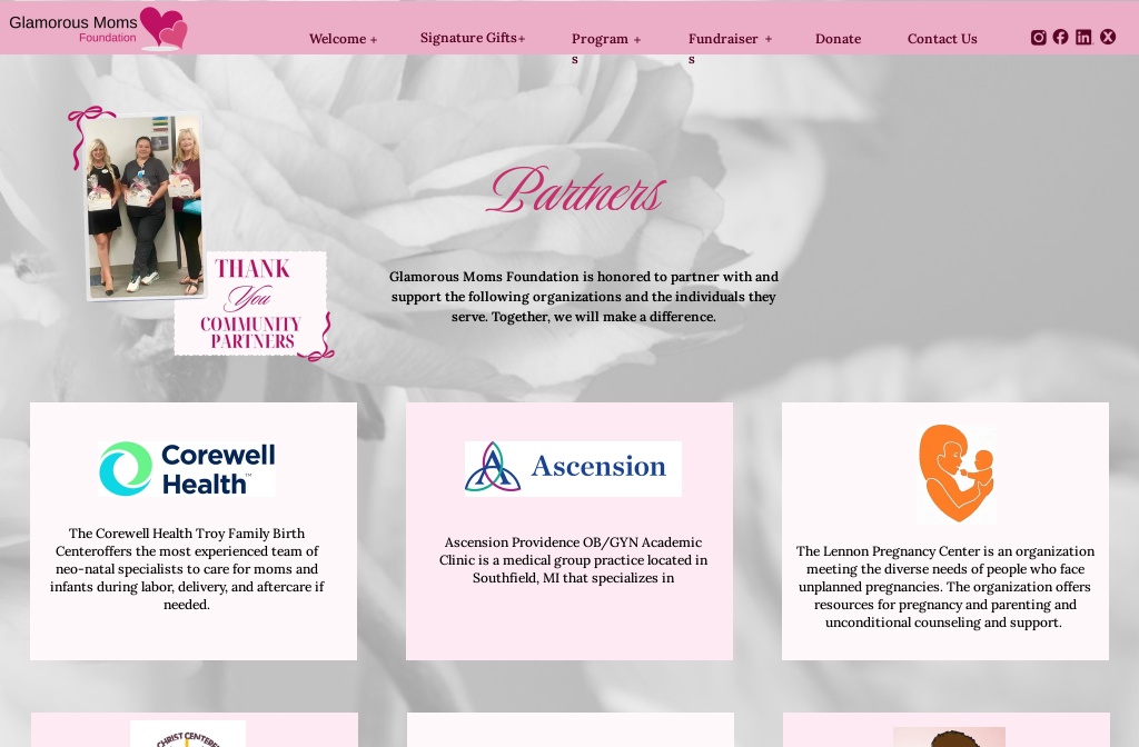 Glamorous Moms Foundation — Partners